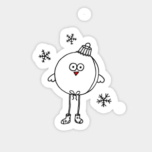 Bird dressed up as bauble Sticker